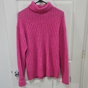 3.1 Phillip Lim Fuchsia Ribbed Turtleneck Sweater Size Xsmall Wool Blend